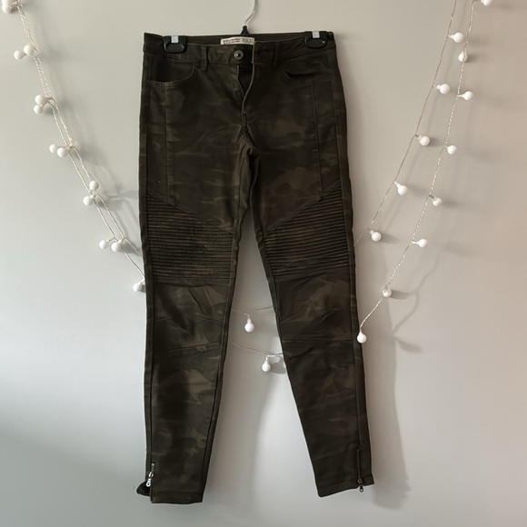 Zara Z1975 skinny moto camouflage high rise denim jeans size 36 / 4 - Picture 2 of 9
